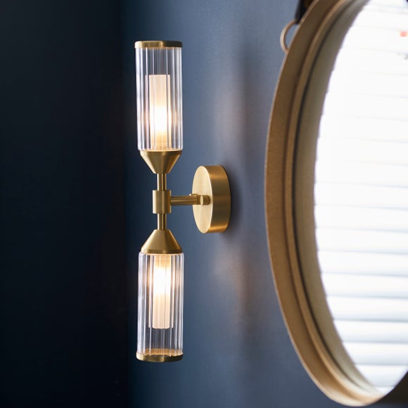 Vogue Bailey Ribbed 2 Light Wall Light - image 1