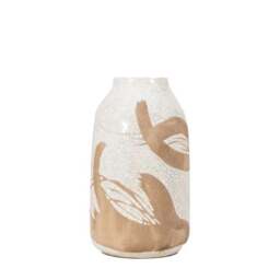 Colly Reactive Striped White Stoneware Vase - thumbnail 4
