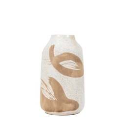 Colly Reactive Striped White Stoneware Vase - thumbnail 5