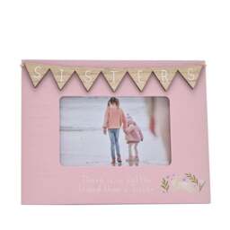 Sisters Pink Bunting Photo Frame - thumbnail 1