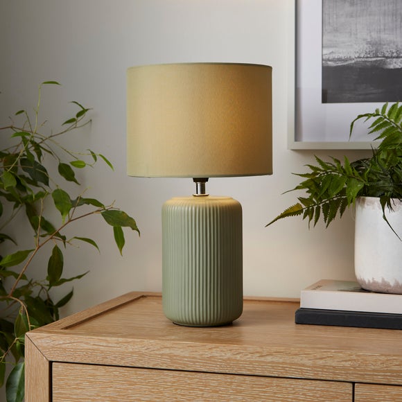 Lea Ribbed Ceramic Table Lamp - image 1