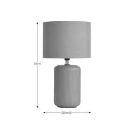 Lea Ribbed Ceramic Table Lamp - thumbnail 6