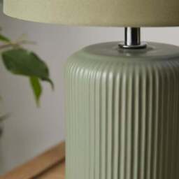 Lea Ribbed Ceramic Table Lamp - thumbnail 3