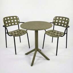 Bergen Round Bistro Table with 2 Karin Armchairs - thumbnail 2