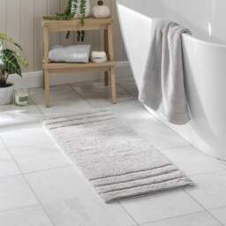 Luxury Cotton Textured Stripe Bath Runner - thumbnail 1