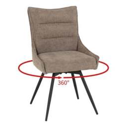 Lewis Set of 2 Swivel Dining Chairs, Fabric - thumbnail 3