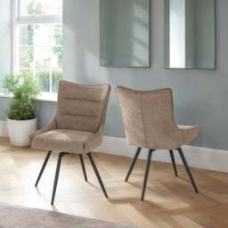 Lewis Set of 2 Swivel Dining Chairs, Fabric