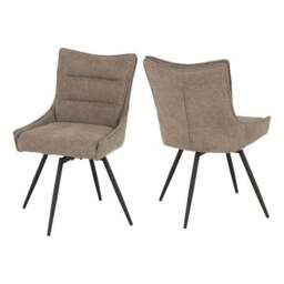 Lewis Set of 2 Swivel Dining Chairs, Fabric - thumbnail 2