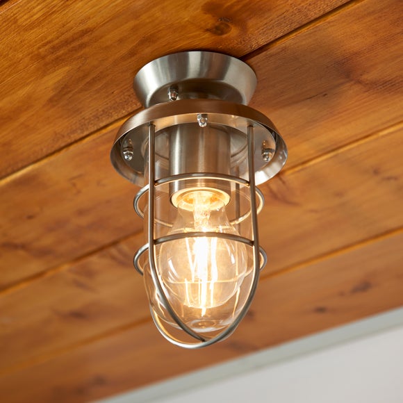 Barker Industrial Indoor Outdoor Flush Ceiling Light - image 1