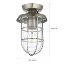 Barker Industrial Indoor Outdoor Flush Ceiling Light - thumbnail 5