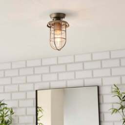 Barker Industrial Indoor Outdoor Flush Ceiling Light - thumbnail 6