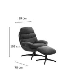Clark Swivel Chair and Footstool - thumbnail 4