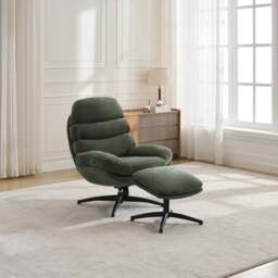 Clark Swivel Chair and Footstool - thumbnail 1