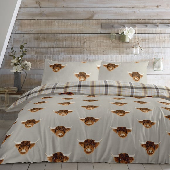 Fusion Highland Cow Reversible Duvet Cover & Pillowcase Set - image 1