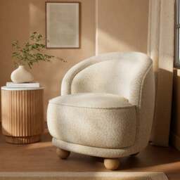 Amina Fleck Chenille Ball Foot Tub Chair - thumbnail 1