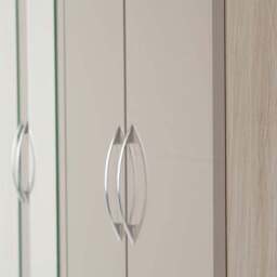 Nevada 4 Door 2 Drawer Wardrobe, Mirrored - thumbnail 6
