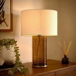 Nico Ribbed Glass Table Lamp - thumbnail 2