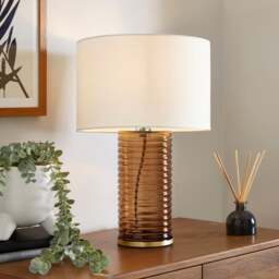 Nico Ribbed Glass Table Lamp - thumbnail 1