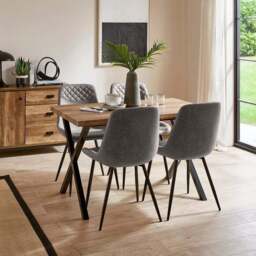 Walden Set of 4 Dining Chairs, Faux Leather - thumbnail 2
