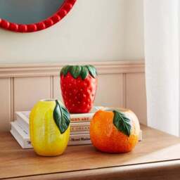 Set of 3 Fruit Shaped Ceramic Vases - thumbnail 2