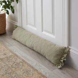 Gingham Frill Cotton Draught Excluder - thumbnail 1