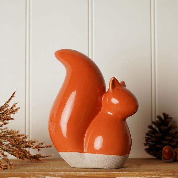 Country Living Orange Ceramic Squirrel Ornament - image 1