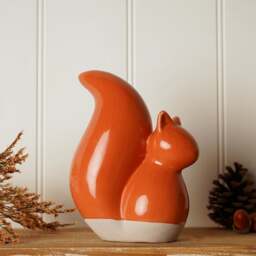 Country Living Orange Ceramic Squirrel Ornament - thumbnail 1