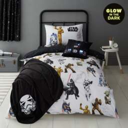 Star Wars Glow in the Dark Duvet Cover and Pillowcase Set - thumbnail 1