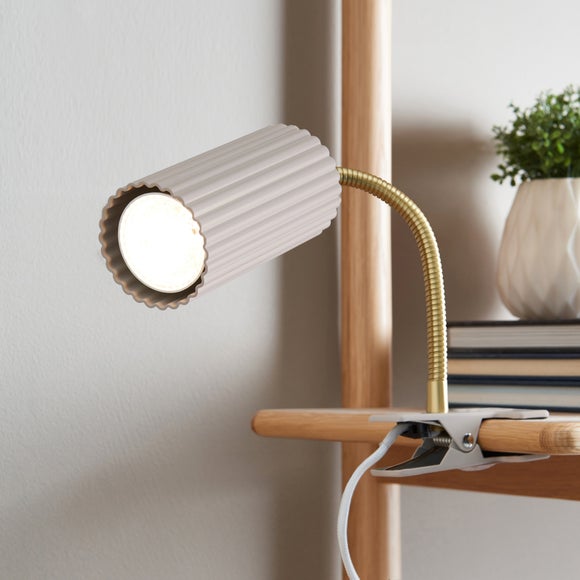 Georgi Industrial Ribbed Adjustable Clip On Table Lamp - image 1