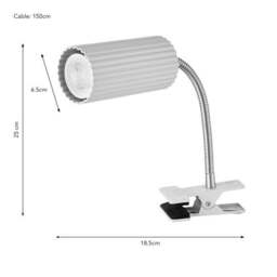 Georgi Industrial Ribbed Adjustable Clip On Table Lamp - thumbnail 6