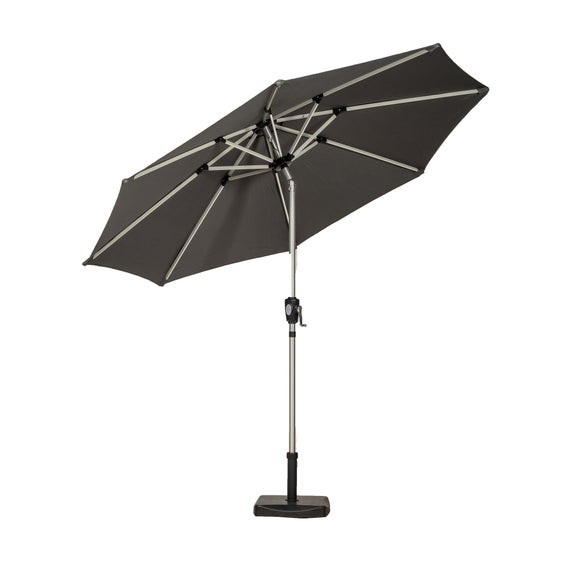 2.7m Aluminium Crank and Tilt Parasol with LED Strip Lights - image 1