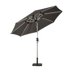 2.7m Aluminium Crank and Tilt Parasol with LED Strip Lights - thumbnail 1