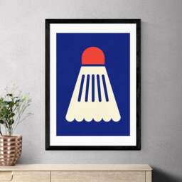 East End Prints Badminton White Red Print by Rosi Feist - thumbnail 1