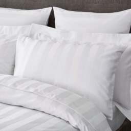 Hotel Stripe 230 Thread Count 100% Cotton Standard Pillowcase Pair