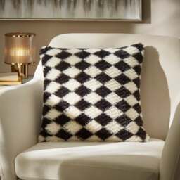 Harlequin Fur Square Cushion - thumbnail 1
