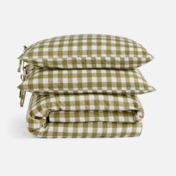 Gingham Polycotton Duvet Cover & Pillowcase Set - thumbnail 4