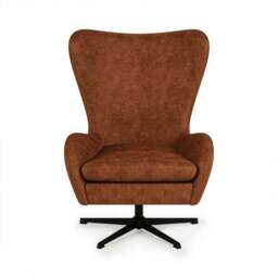 Kuvert Faux Leather Swivel Chair, Tan - thumbnail 3