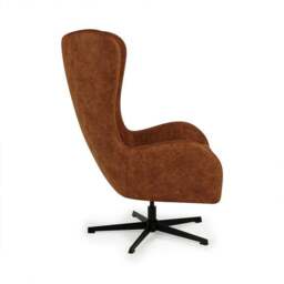 Kuvert Faux Leather Swivel Chair, Tan - thumbnail 4