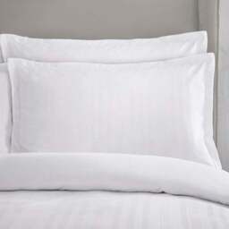 Dorma Purity Staunton Waffle Stripe White 100% Cotton Duvet Cover and Pillowcase Set - thumbnail 2