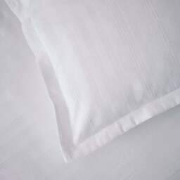 Dorma Purity Staunton Waffle Stripe White 100% Cotton Duvet Cover and Pillowcase Set - thumbnail 3