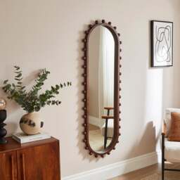 Brooke Bobble Lozenge Oval Full Length Wall Mirror - thumbnail 1