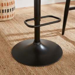 Jonas Adjustable Height Bar Stool, Ivory Boucle - thumbnail 4