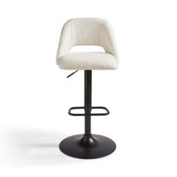 Jonas Adjustable Height Bar Stool, Ivory Boucle - thumbnail 6