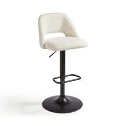 Jonas Adjustable Height Bar Stool, Ivory Boucle - thumbnail 5