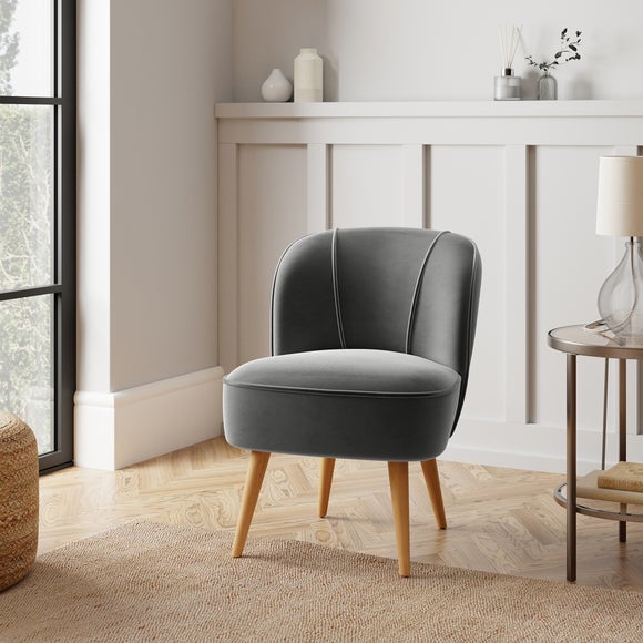 Elsie Velvet Cocktail Chair by Dunelm