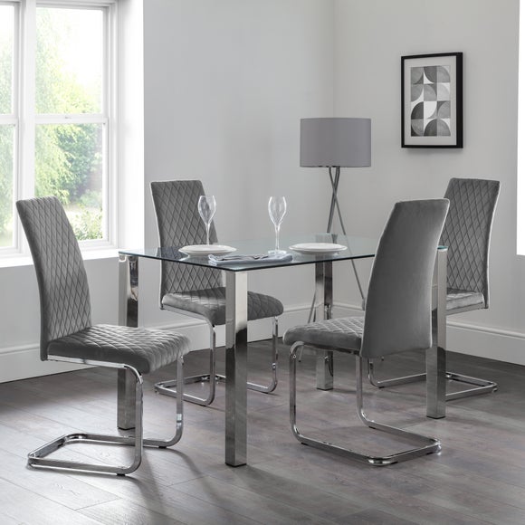Calabria Set of 4 Dining Chairs, Velvet - image 1