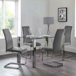Calabria Set of 4 Dining Chairs, Velvet - thumbnail 1