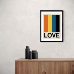 East End Prints Retro Stripe LOVE Sundaze Print - thumbnail 1