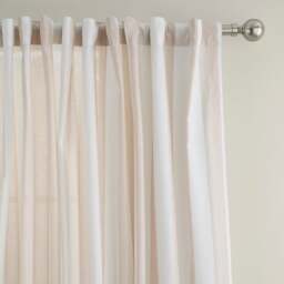 Maisie Woven Stripe 100% Cotton Unlined Slot Top Curtains - thumbnail 1