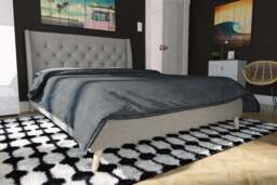 Novogratz Her Majesty Bed, Linen - thumbnail 1